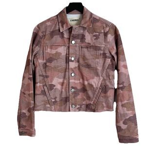 L'Agence NUDE PINK CAMO Women's Janice Camo Cropped Jacket, US Medium
